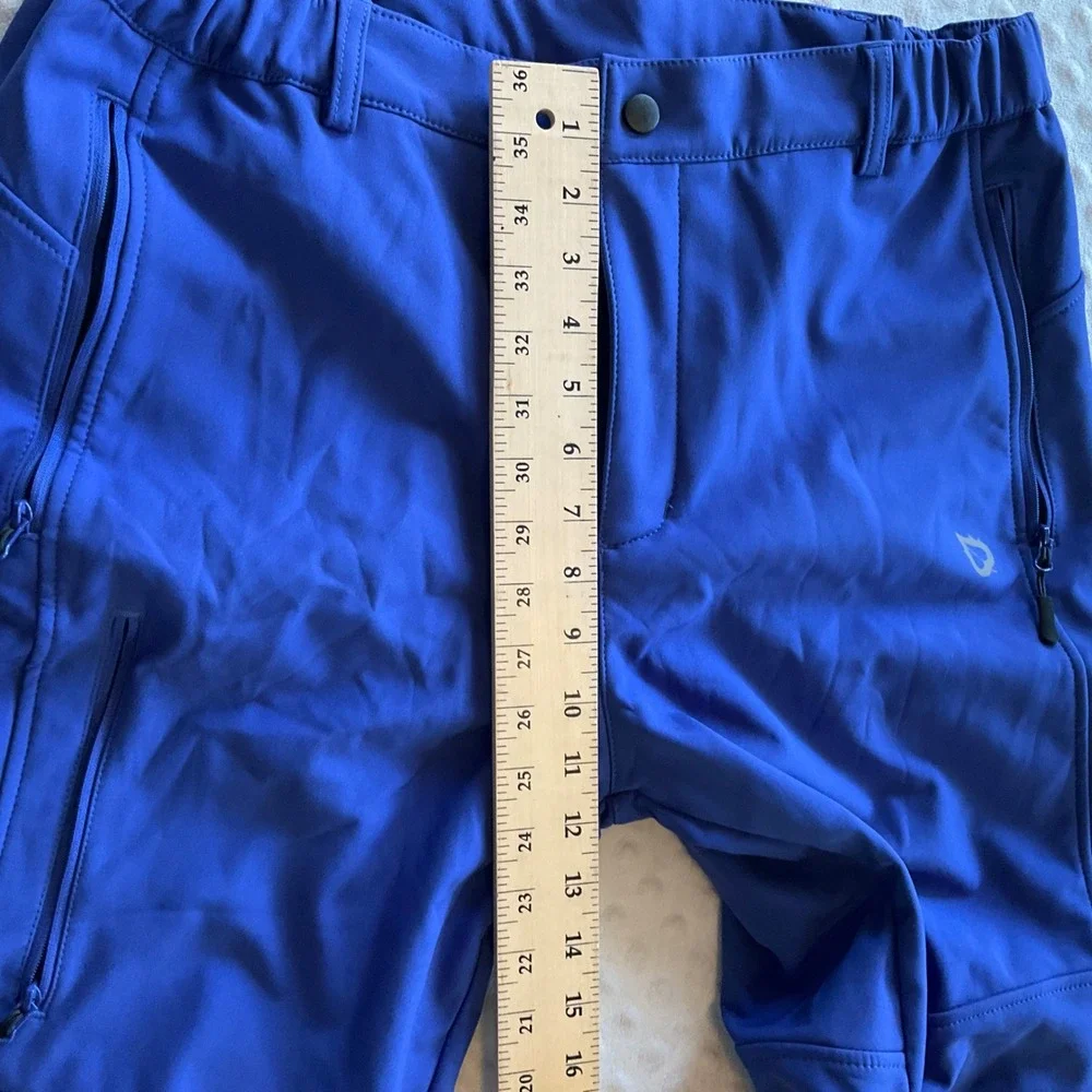 Baleaf Hiking Pants Women Large Blue Fleece Lined Softshell Water‎ Resistant
